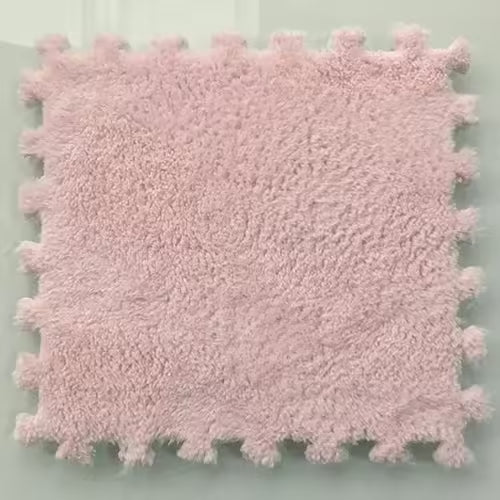 1 Piece Soft Velvet Floor Mat Puzzle Foam Pad for Bedroom and Household - Elegant Suede Carpet Design