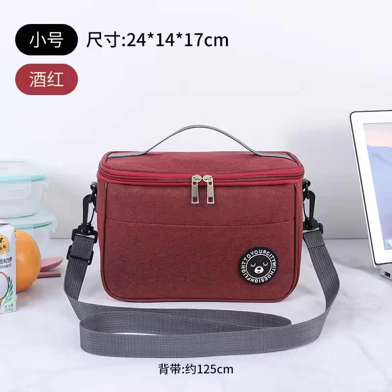 Portable Lunch Bag – Durable Waterproof Thermal Food Box | Insulated Cooler Lunchbox with Shoulder Strap for Office