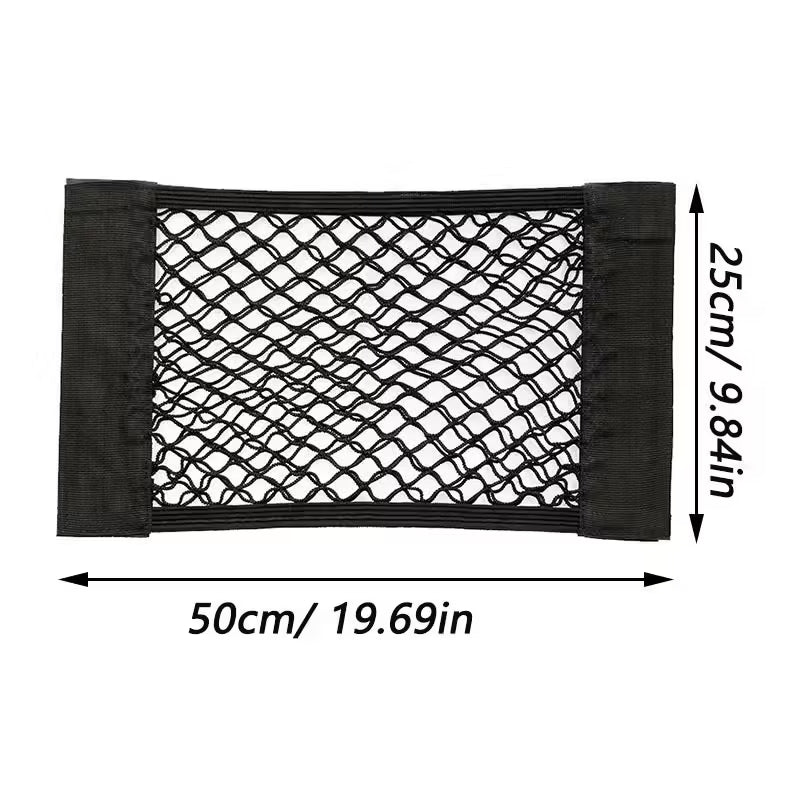 Filet de rangement universel pour coffre de voiture – Sac de rangement en maille élastique avec fermetures auto-agrippantes