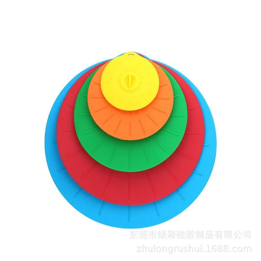 Set of 5 Pieces Silicone Lids – Flexible & Reusable