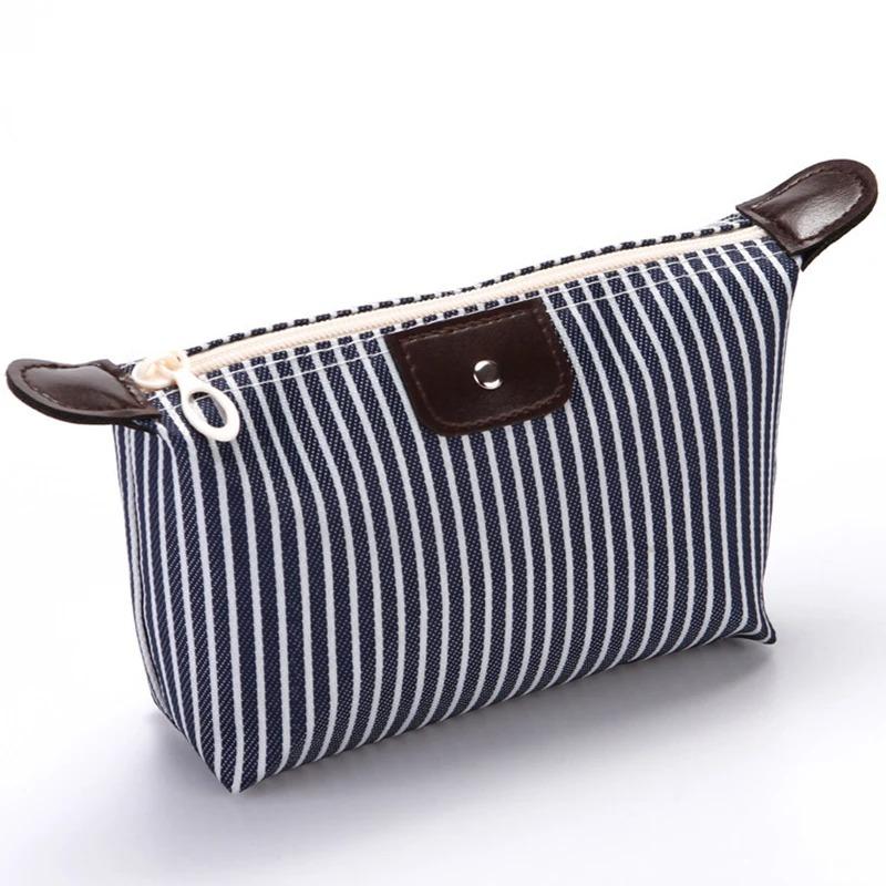 Striped Dumpling Candy Color Cosmetic Bag
