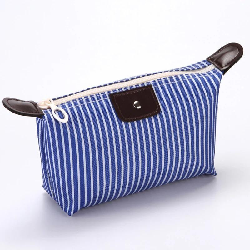 Striped Dumpling Candy Color Cosmetic Bag