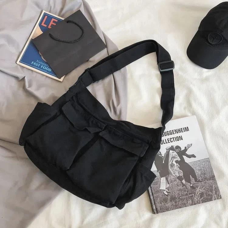 Sac bandoulière rétro pour femme en toile