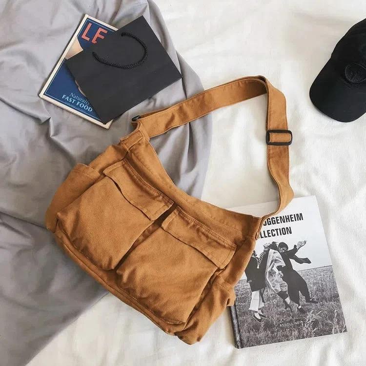 Sac bandoulière rétro pour femme en toile