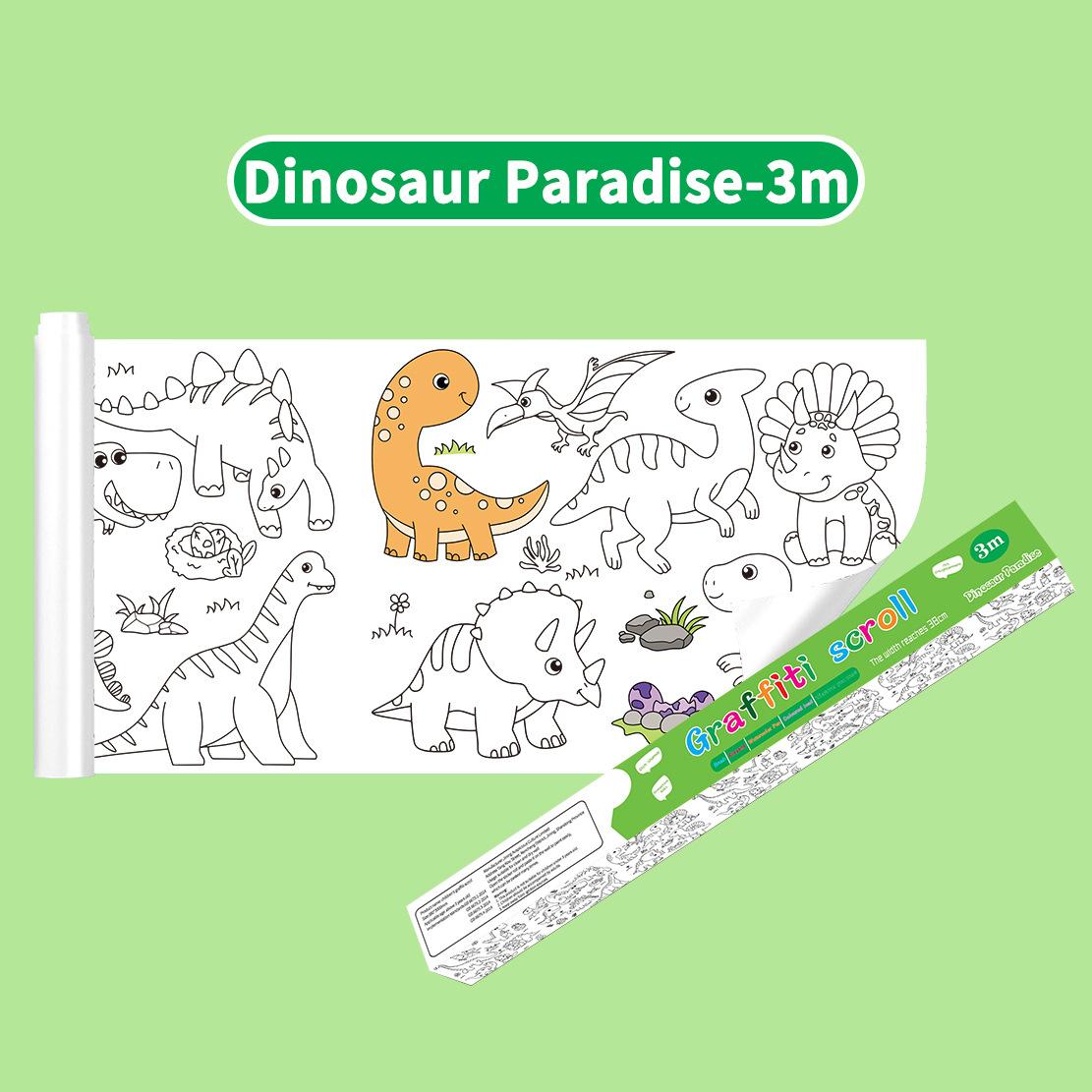 Rouleau de 3 mètres de papier autocollant à colorier pour enfants (300 cm x 38 cm) sur différents thèmes