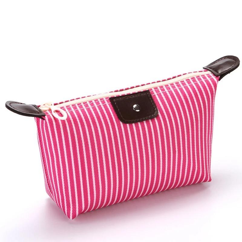 Striped Dumpling Candy Color Cosmetic Bag