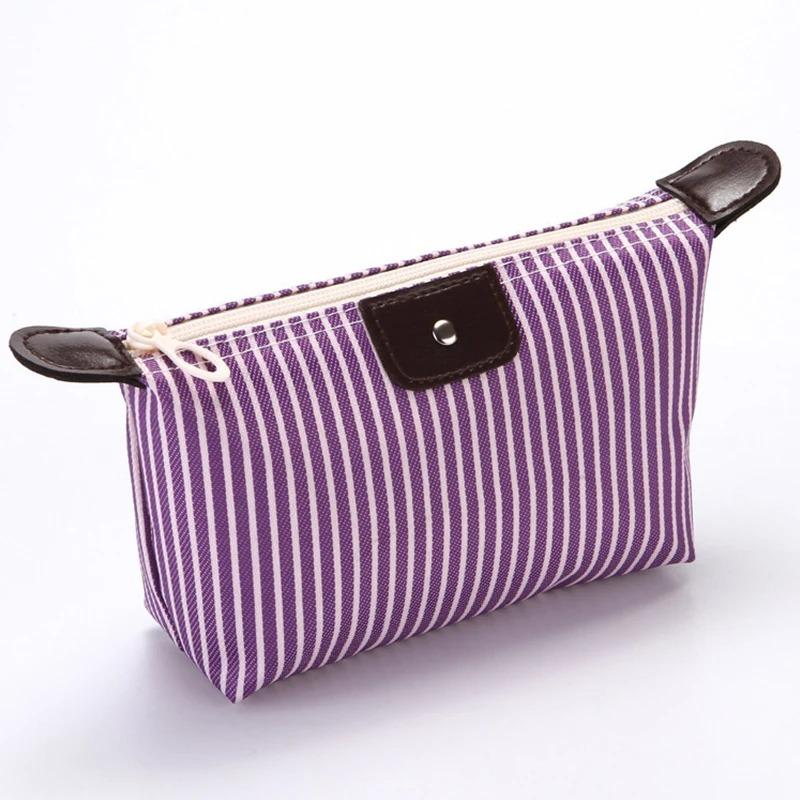 Striped Dumpling Candy Color Cosmetic Bag
