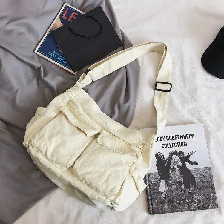 Sac bandoulière rétro pour femme en toile