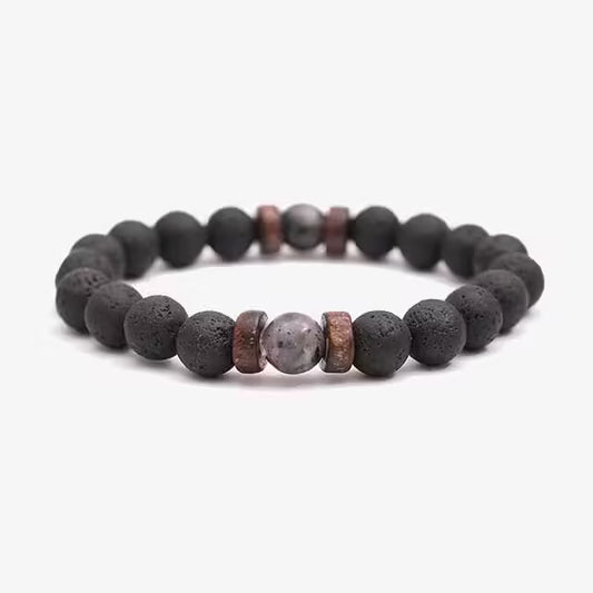 سوار من خرزات حجر الحمم البركانية للجنسين (EGBT064)