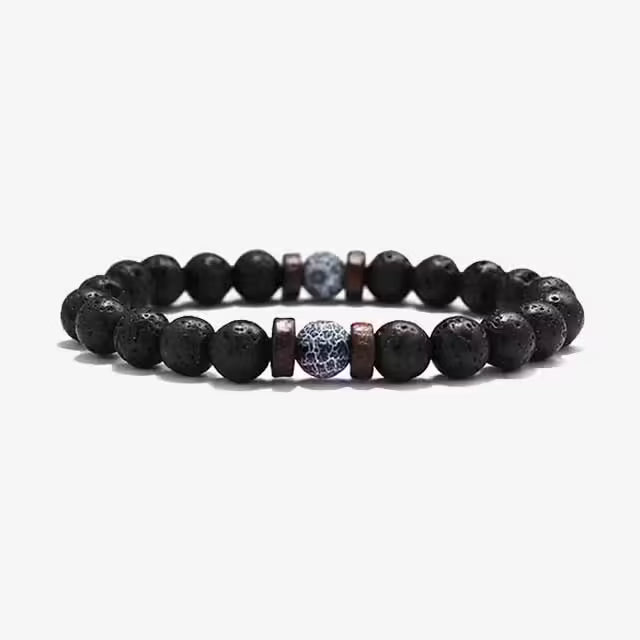 Volcanic Lava Stone Beads Unisex Bracelet (EGBT064)