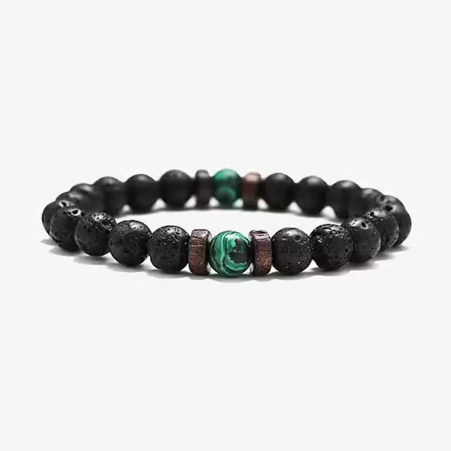 Volcanic Lava Stone Beads Unisex Bracelet (EGBT064)