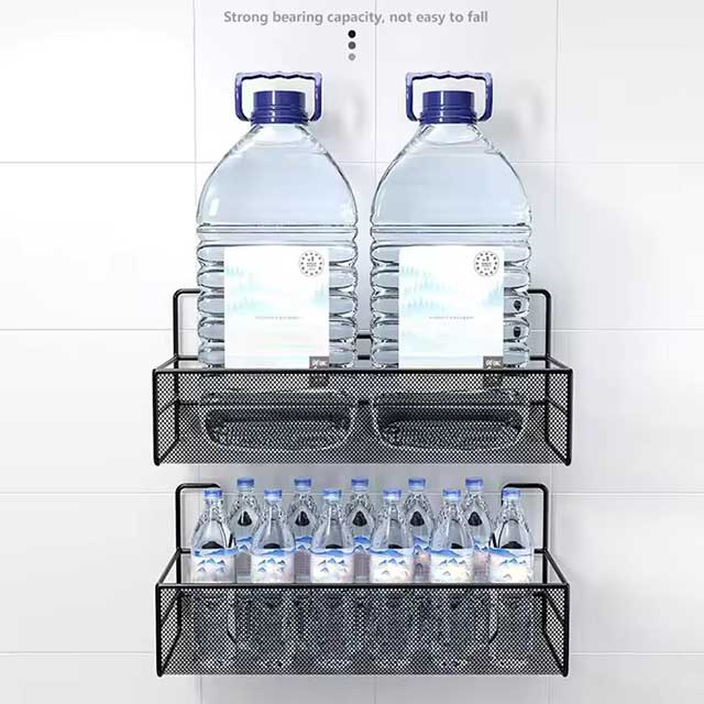 Wall-Mount Bathroom Shelf Shower Shampoo Rack - Toilet & Kitchen Accessories, Free Punch Condiment Storage Basket & Organizer