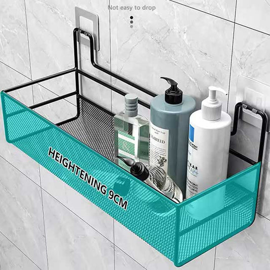 Wall-Mount Bathroom Shelf Shower Shampoo Rack - Toilet & Kitchen Accessories, Free Punch Condiment Storage Basket & Organizer