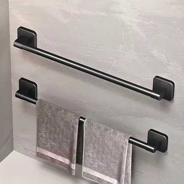 Wall Mounted Towel Rack - No Drilling Horizontal Bar Bathroom & Kitchen Storage Rack, Bathroom Accessories