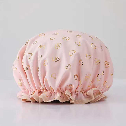 1PC Waterproof Double Layer Shower Cap – Elastic Hair Cover for Women, Kitchen & Bathroom Shampoo Cap, Bathing Hat