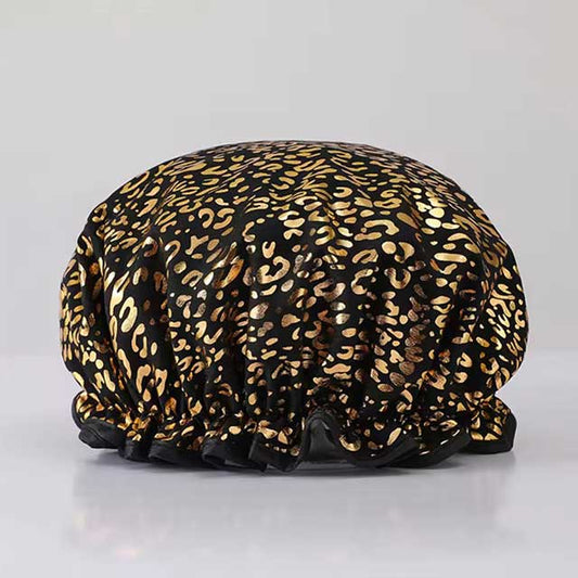 1PC Waterproof Double Layer Shower Cap – Elastic Hair Cover for Women, Kitchen & Bathroom Shampoo Cap, Bathing Hat