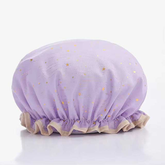 1PC Waterproof Double Layer Shower Cap – Elastic Hair Cover for Women, Kitchen & Bathroom Shampoo Cap, Bathing Hat