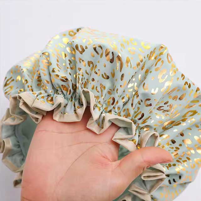 1PC Waterproof Double Layer Shower Cap – Elastic Hair Cover for Women, Kitchen & Bathroom Shampoo Cap, Bathing Hat