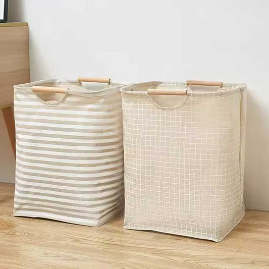 Waterproof Foldable Laundry Basket – Cotton Linen Dirty Clothes Hamper, Laundry Organizer, and Sundries Storage Bag