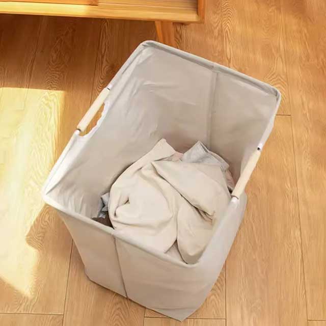 Waterproof Foldable Laundry Basket – Cotton Linen Dirty Clothes Hamper, Laundry Organizer, and Sundries Storage Bag