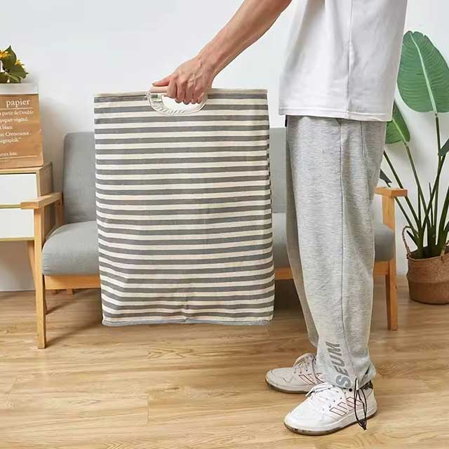 Waterproof Foldable Laundry Basket – Cotton Linen Dirty Clothes Hamper, Laundry Organizer, and Sundries Storage Bag