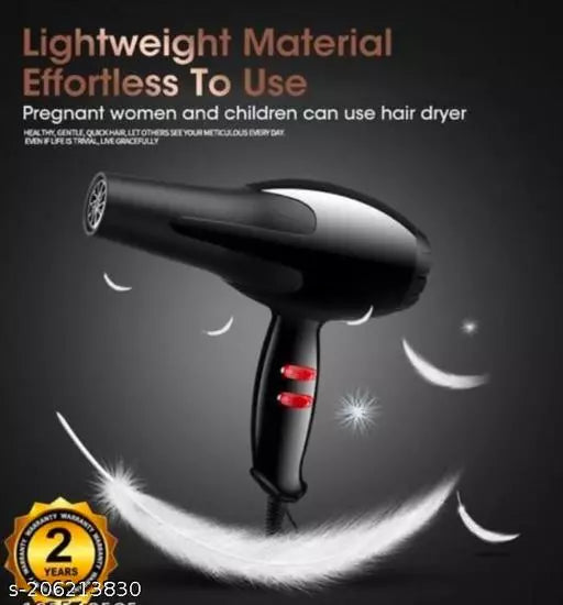 Sèche-cheveux Ecosona ES-2102 1600W – Sèche-cheveux professionnel à air chaud avec buse concentrateur, Noir