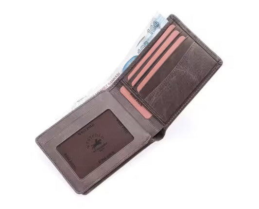 Wespolo Genuine Crazy Leather Men's Wallet (1615C)