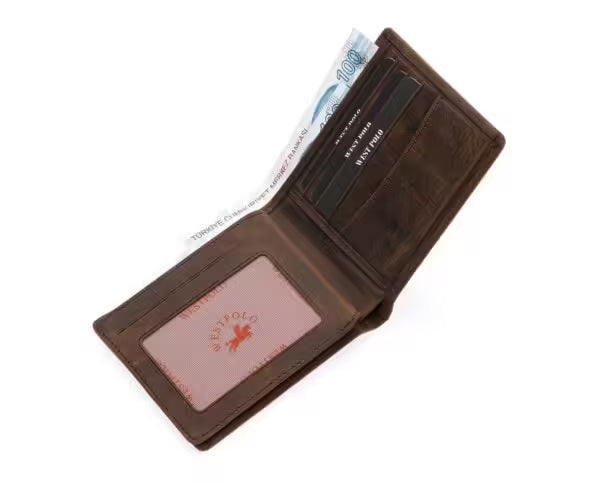 Wespolo Genuine Crazy Leather Men's Wallet (1615C)