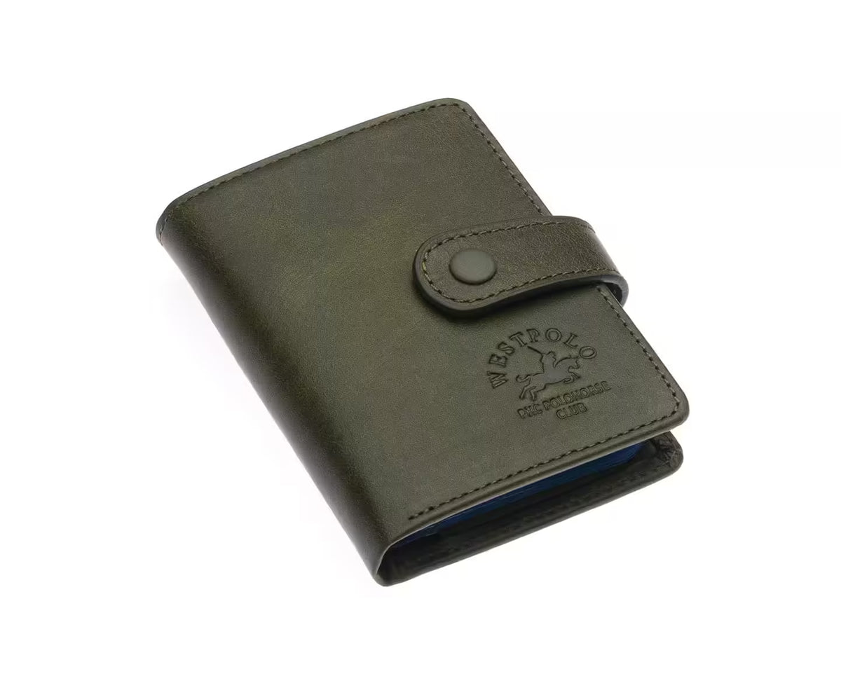 Portefeuille unisexe Westpolo Alex Crazy en cuir véritable grainé avec grand porte-cartes (310C) 