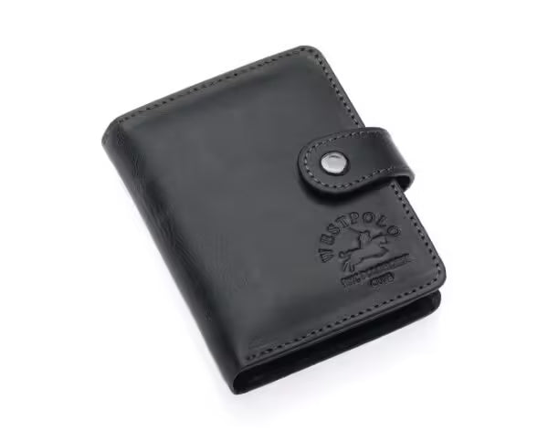 Portefeuille unisexe Westpolo Alex Crazy en cuir véritable grainé avec grand porte-cartes (310C) 