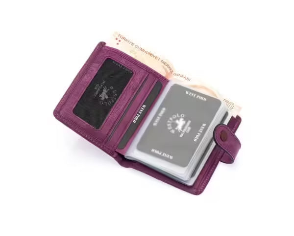 Portefeuille unisexe Westpolo Alex Crazy en cuir véritable grainé avec grand porte-cartes (310C) 