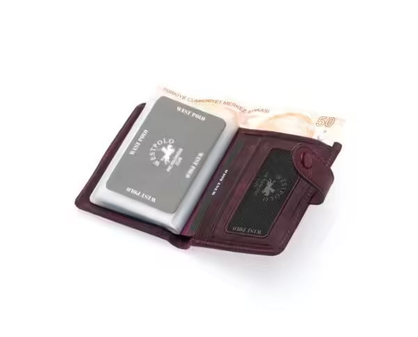 Portefeuille unisexe Westpolo Alex Crazy en cuir véritable grainé avec grand porte-cartes (310C) 