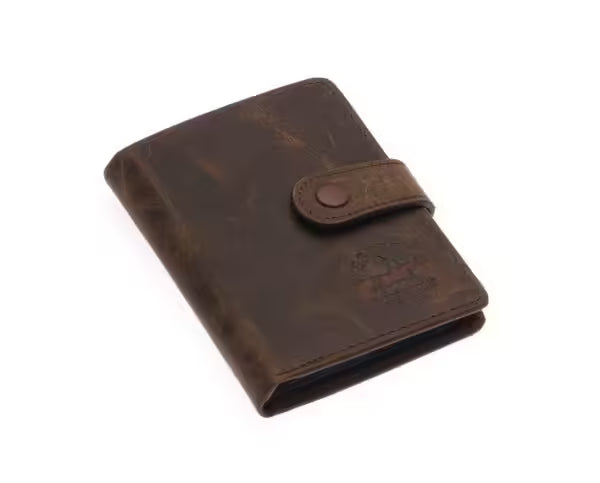 Portefeuille unisexe Westpolo Alex Crazy en cuir véritable grainé avec grand porte-cartes (310C) 
