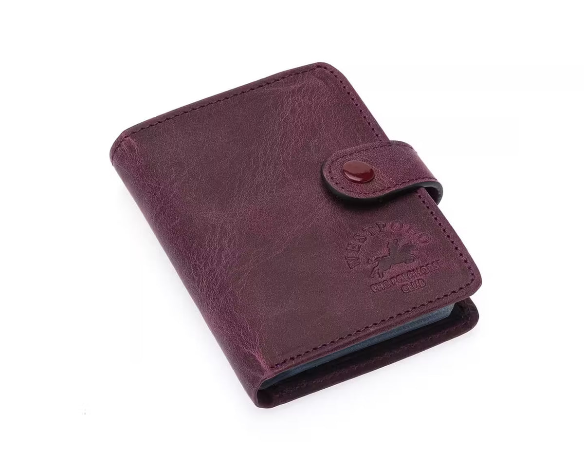 Portefeuille unisexe Westpolo Alex Crazy en cuir véritable grainé avec grand porte-cartes (310C) 