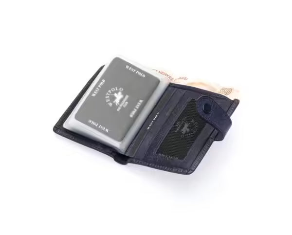 Portefeuille unisexe Westpolo Alex Crazy en cuir véritable grainé avec grand porte-cartes (310C) 