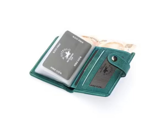 Westpolo Alex Crazy Tumbled Genuine Leather Unisex Wallet with Large Card Holder (310C)