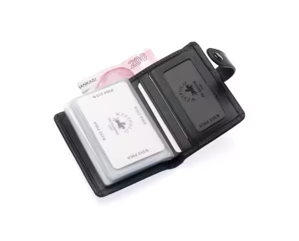 Portefeuille unisexe Westpolo Alex Crazy en cuir véritable grainé avec grand porte-cartes (310C) 