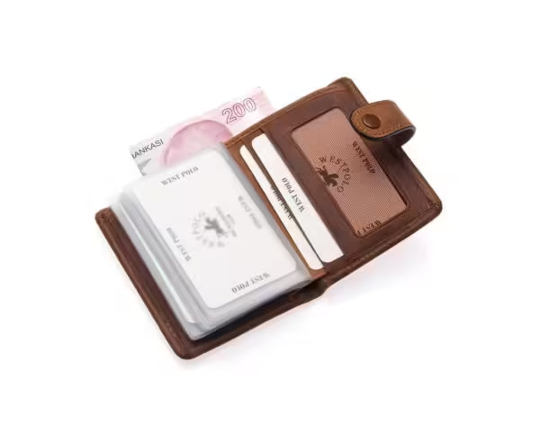 Portefeuille unisexe Westpolo Alex Crazy en cuir véritable grainé avec grand porte-cartes (310C) 