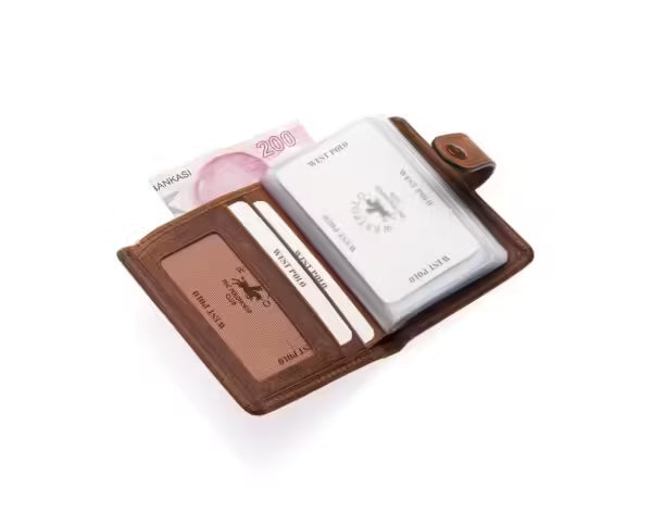Portefeuille unisexe Westpolo Alex Crazy en cuir véritable grainé avec grand porte-cartes (310C) 