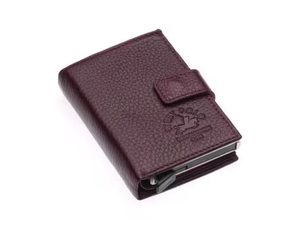 Portefeuille unisexe en cuir véritable Westpolo Alex avec grand porte-cartes (5570)