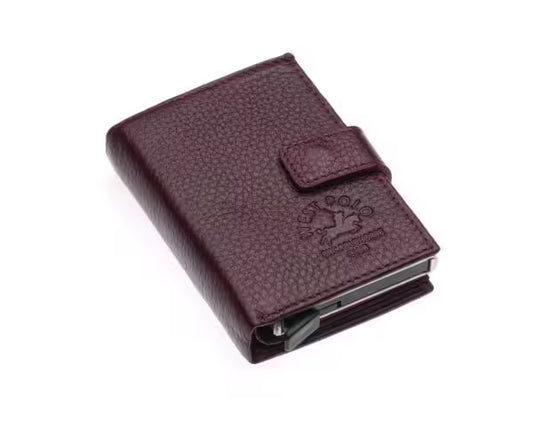Portefeuille unisexe en cuir véritable Westpolo Alex avec grand porte-cartes (5570)