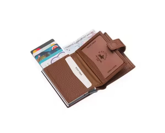 Portefeuille unisexe en cuir véritable Westpolo Alex avec grand porte-cartes (5570)