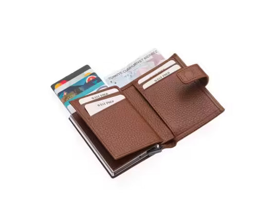 Portefeuille unisexe en cuir véritable Westpolo Alex avec grand porte-cartes (5570)