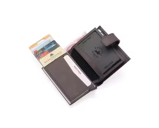 Portefeuille unisexe en cuir véritable Westpolo Alex avec grand porte-cartes (5570)