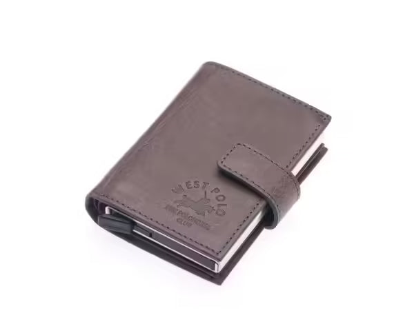 Portefeuille unisexe en cuir véritable Westpolo Alex avec grand porte-cartes (5570)