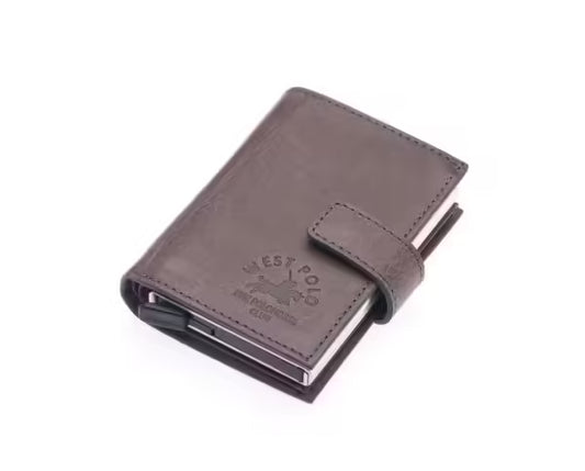 Portefeuille unisexe en cuir véritable Westpolo Alex avec grand porte-cartes (5570)