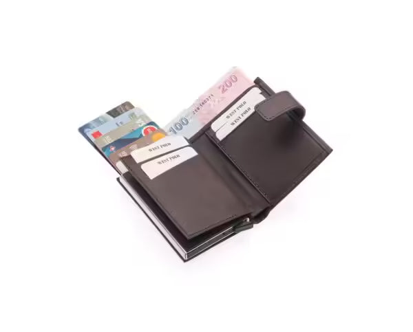 Portefeuille unisexe en cuir véritable Westpolo Alex avec grand porte-cartes (5570)