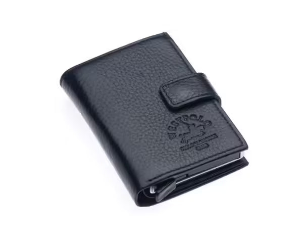 Portefeuille unisexe en cuir véritable Westpolo Alex avec grand porte-cartes (5570)