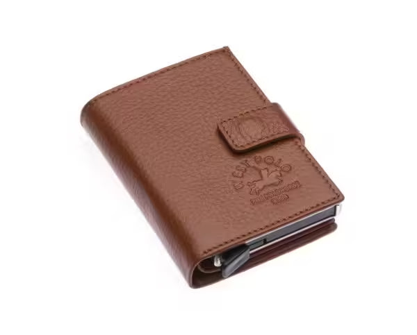 Portefeuille unisexe en cuir véritable Westpolo Alex avec grand porte-cartes (5570)