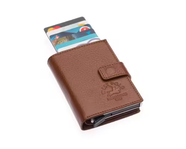 Portefeuille unisexe en cuir véritable Westpolo Alex avec grand porte-cartes (5570)